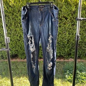 FashionNova distressed denim jeans